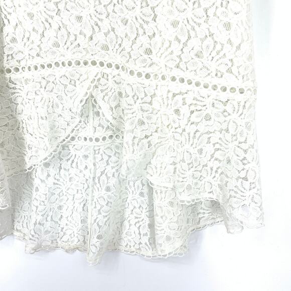 Allen Schwartz Dress Women's Size 6 Ruffle Lace Strapless Off Shoulder White - Picture 5 of 7